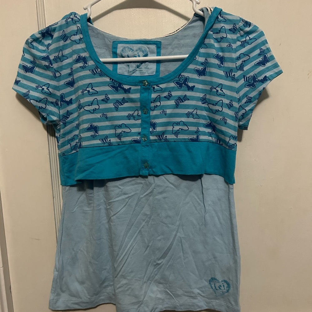 Lei Blue Patterned Kids Tee
